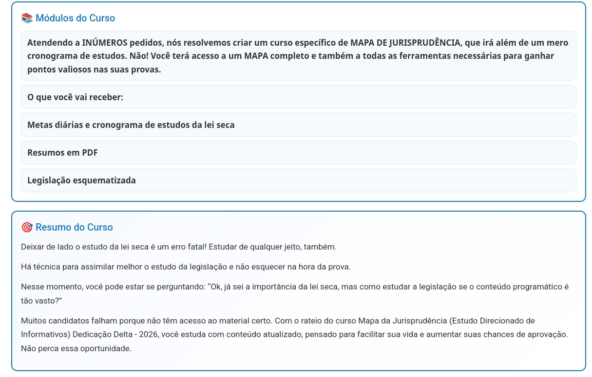 Conteúdo do curso Mapa da Jurisprudência | Delegado de Polícia [2026] Dedicação