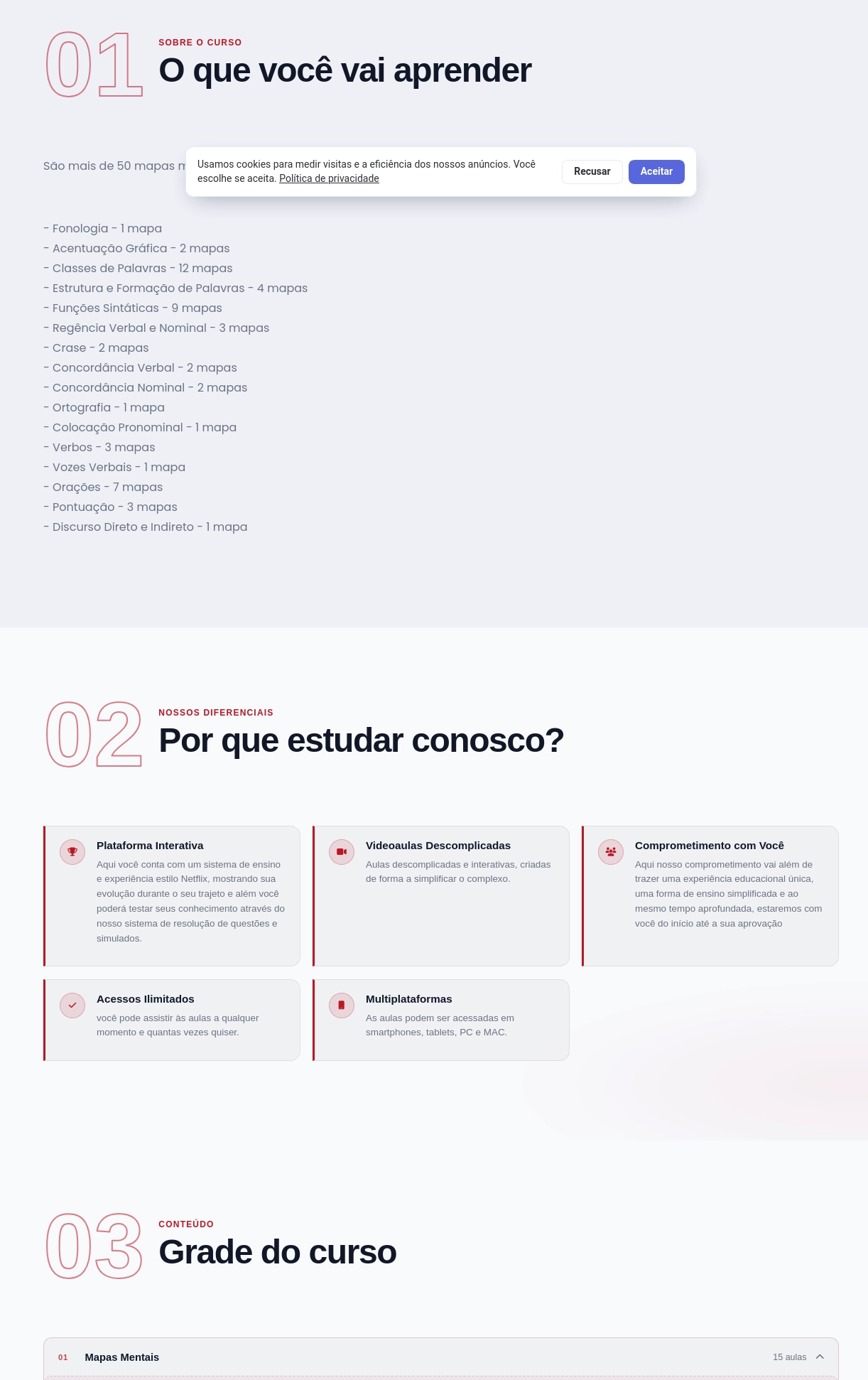 Conteúdo do curso Mapas Mentais - Português [2026.2] Andresan