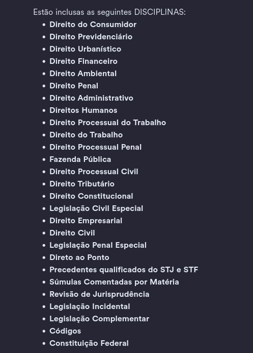 Conteúdo do curso PGM | Curitiba - Pós-edital | Procurador da Procuradoria Geral do Município de Curitiba [2026.2] Estrategia