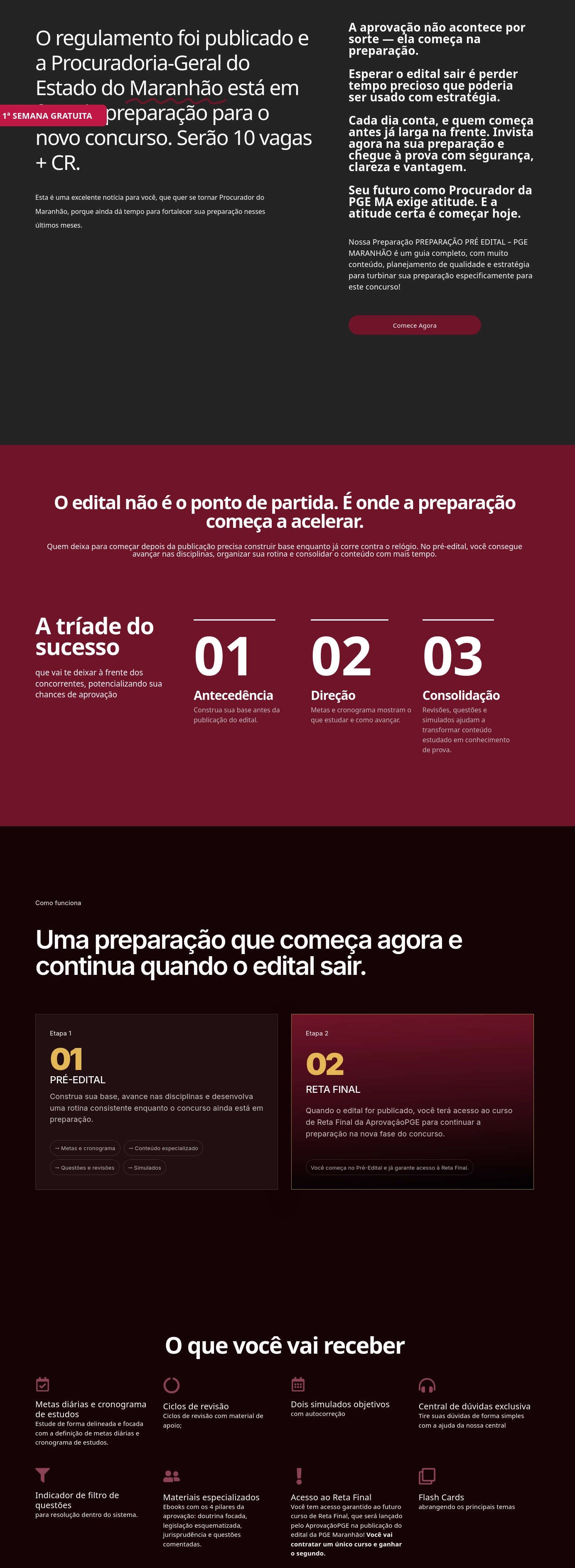 Conteúdo do curso PGE | MA - Procurador da Procuradoria do Estado do Maranhão [2026.2] Aprovação
